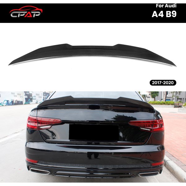 Prawdziwy spojler dachowy z włókna węglowego do Audi A4 B9 Sedan 2017-2020, styl PSM