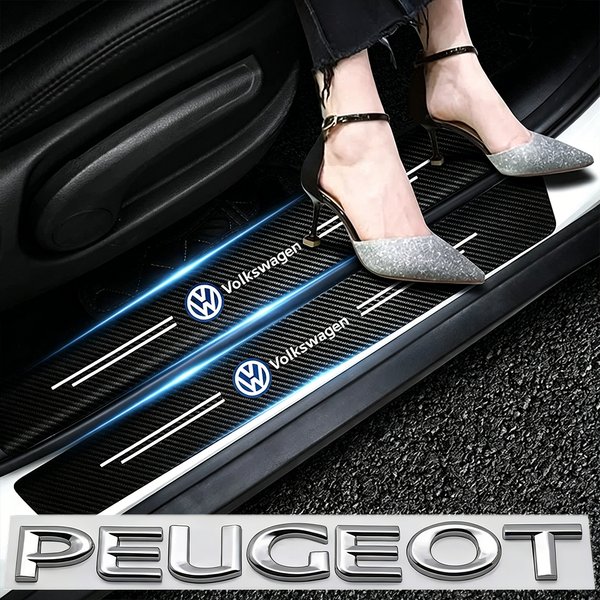 1/4/5 Stück Auto-Türschwellenschutz Dekor Kohlefaser-Aufkleber für VW GTI Polo Golf MK6 MK7 Passat Tiguan Jetta Beetle Touran CC