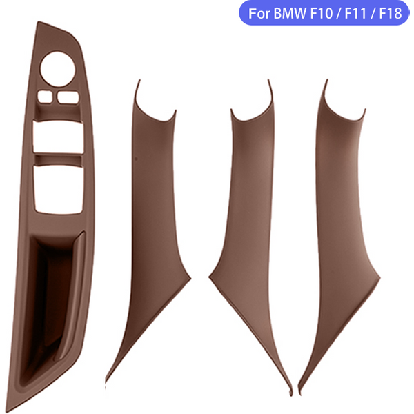 Panneau de poignée de porte intérieure de voiture LHD, couvercle de garniture de nervure, protecteur, autocollant de décoration automatique, BMW F10, F11, F18, série 5, 2011-2017, 4 pièces