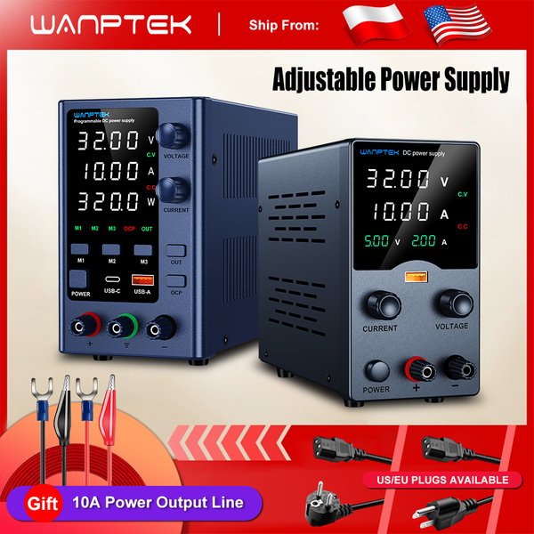 Wanptek DC-Labor-Netzteil, 30 V, 10 A, 60 V, 5 A, einstellbarer Spannungsregler, voreingestellter Spannungsstrom, Dual-Eingangsspannung, 220 V/110 V