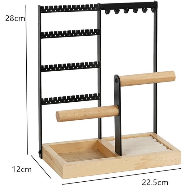 Présentoir à Bijoux T1 à 4 Niveaux, Crochets Rectangulaires, Support de Bijoux de Bureau, Bracelet, Montre, Boutique de Clous d'Oreilles