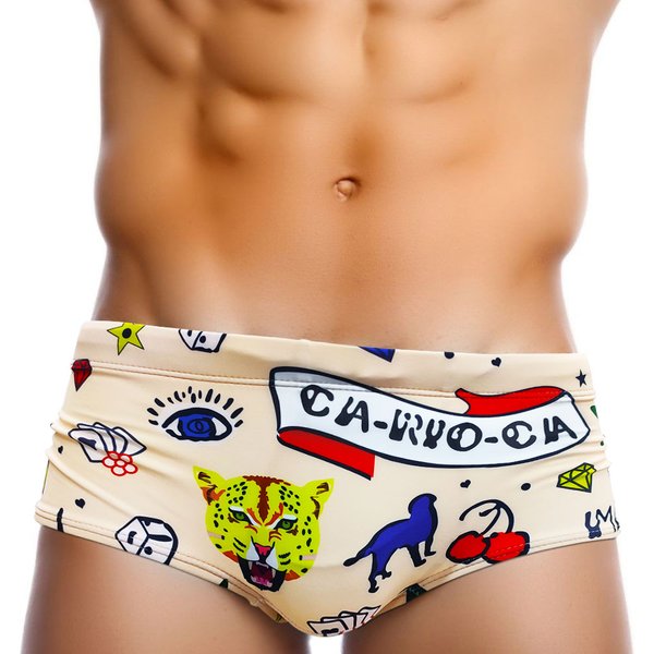 UXH Brand Mens Swimwear With Push-Up Skink Trunks Boxer Hi-Q Sexy Men Breathable Swim Suit Speed Matching Beach Shorts sunga