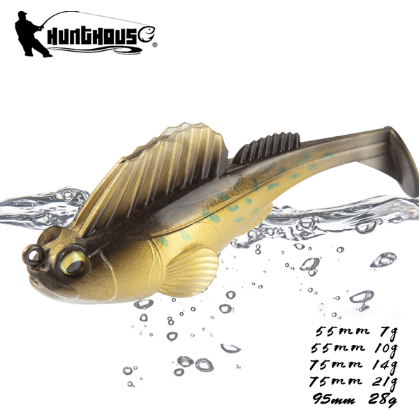 Hunthouse pêche leurre souple gabarit tête 7/10/14/21/28g nageurs pêche brochet gabarit leurres Silicone bar alose pour perche pêche à la truite