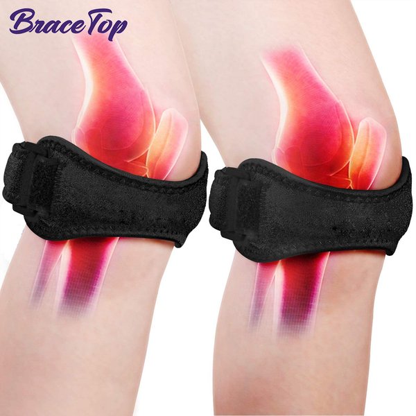 Genouillère réglable en gel de pton pour la course à pied, bande de rotule, sangles de tendon du genou, genouillères de protection, sport, cyclisme, gymnase, soutien du genou, 1 paire