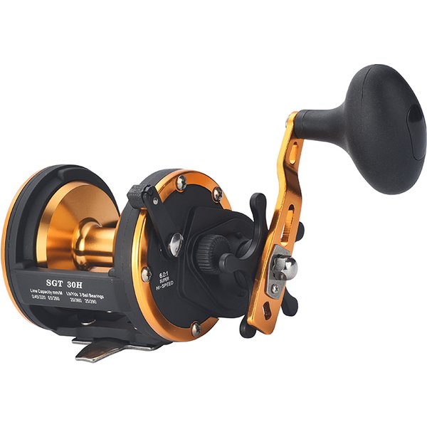 Lizard With Boat Trolling Drum Fishing Carp Reels Gear Reel Ratio 6:1 Drag Power 25kg Trolling Reel