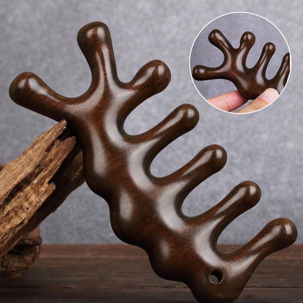 Wide Toothed Sandalwoods Comb Multi-Functional Meridians Massage Comb Hair Washing Comb Shower Brush Hair Styling Accessories