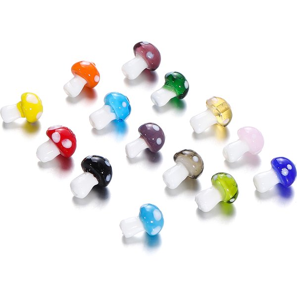 10/20pcs bunte Glas pilze Perlen Abstand halter lose Perlen für Halskette Armband Ohrringe Schmuck machen Zubehör Großhandel