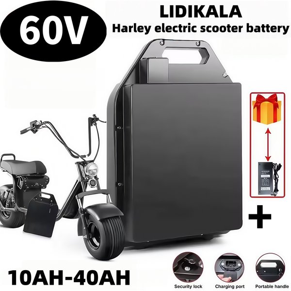 Lufttransport, Citycoco Akku 60V 20AH-100AH Harley Motorrad wasserdichter Lithium-Akku mit integriertem 40AH BMS