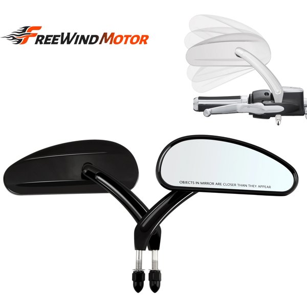 Universelle 5/16" 8 mm Rückspiegel aus Aluminium für Harley Touring, Dyna, Softail, Road King, CVO, Street Glide, Street Bob, Fat Boy, Sportster, Iron, XL883, 1200, Low Rider, Heritage und Breakout