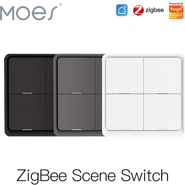 Moes-Joli de scène sans fil Zigéquation, 12 modes de contrôle, déterminer le bouton poussoir, configuration de la maison, scénario de tournesol, revieintelligents Tuya