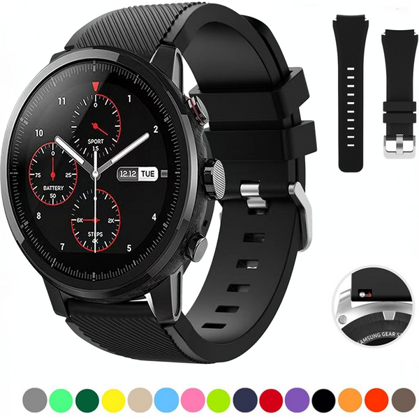 22 mm Silikonarmband für Samsung Watch 3/Gear S3 Frontier/Huawei Watch 3/3 Pro/GT/2 Sportarmband für Amazfit GTR/Stratos/Pace