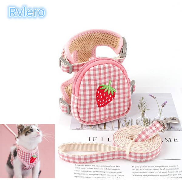 Cat Harness with Backpack Prevent Break Free Breathable Chest Strap Pet Traction Rope Set Teddy Mini Dog Walking Pet Supplies