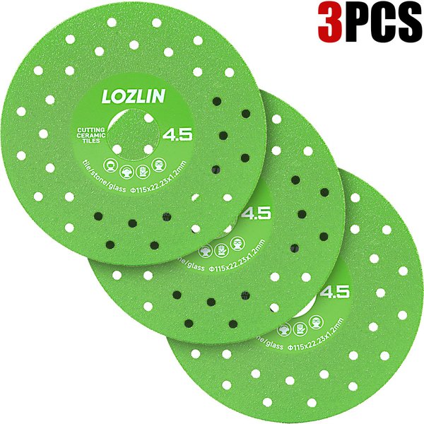 Tarcza diamentowa lutowana LOZLIN, 115 mm, do cięcia i szlifowania, wielofunkcyjna, do marmuru, ceramiki, szkła, płyt kamennych, narzędzie do szlifierki kątowej.