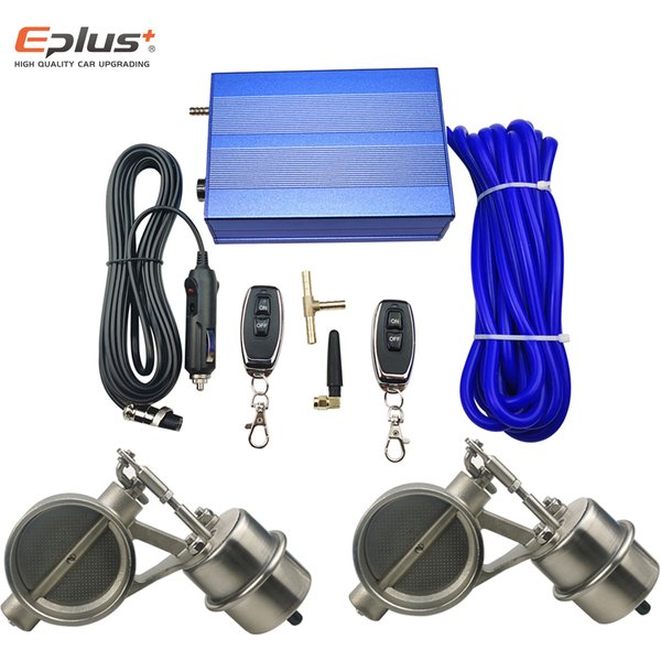 EPLUS – système universel de tuyau d'échappement de voiture, amortisseurs de Valve de contrôle, dispositif de contrôleur de vide, commutateur de télécommande 51 63 76MM bleu
