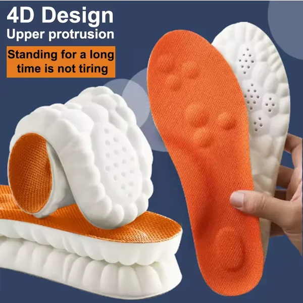 Weiche, atmungsaktive, stoßdämpfende Laufsohlen mit 4D-Cloud-Technologie, PU-Sohle, Sport-Einlegesohlen für orthopädische Pflege, Neu 2026
