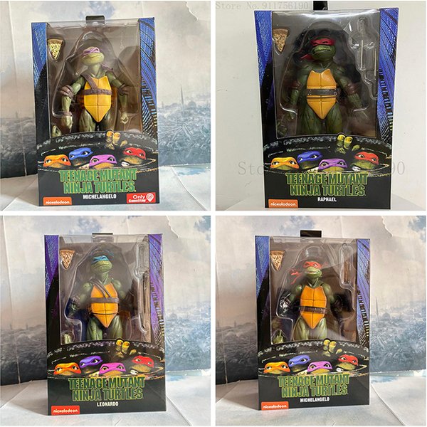 1990 Movie NECA Mutant Ninja Turtles Action Figure Raphael Donatello Michelangelo Leonardo Shredder Krang Figures Toys
