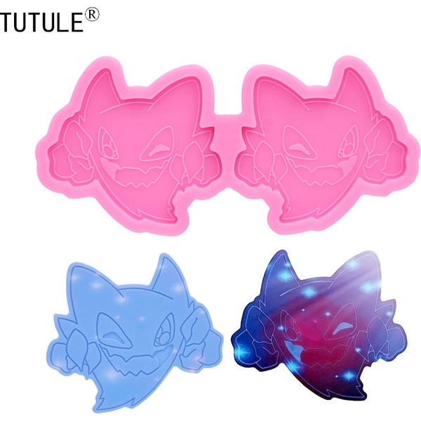 Glitter mold-Elf Ghosts Keychain Epoxy Jewelry Silicone Mold Polymer Clay cake fondant Silicone Mould