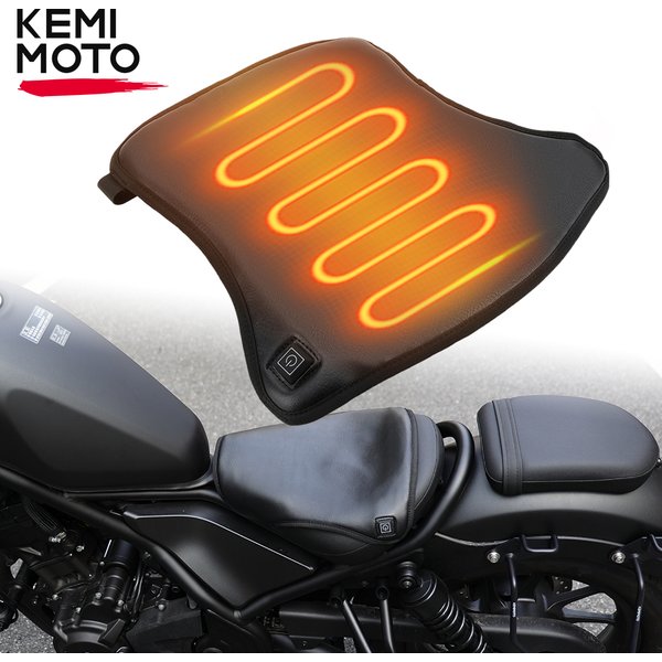 KEMIMOTO 12V Beheiztes Motorrad-Sitzkissen Universal für ATV Raptor 700 für R1200GS F800GS MT07 MT09 Winter-Wärmer-Sitzbezug