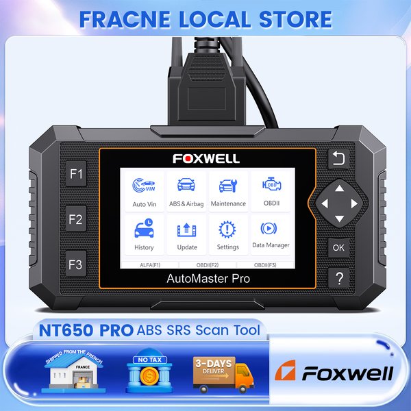FOXWELL NT650 PRO Car OBD2 Scanner Bidirectional ABS SRS DPF BMS 25+ Reset Car Diagnostic Tool Automotive Scanner Free Update