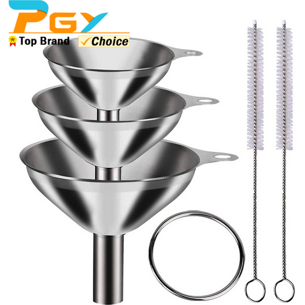3/5-teiliges Küchentrichter-Set aus Edelstahl, Trichter aus lebensmittelechtem Metall zum Befüllen von Flaschen, kleine Trichter für Gewürze mit ätherischen Ölen