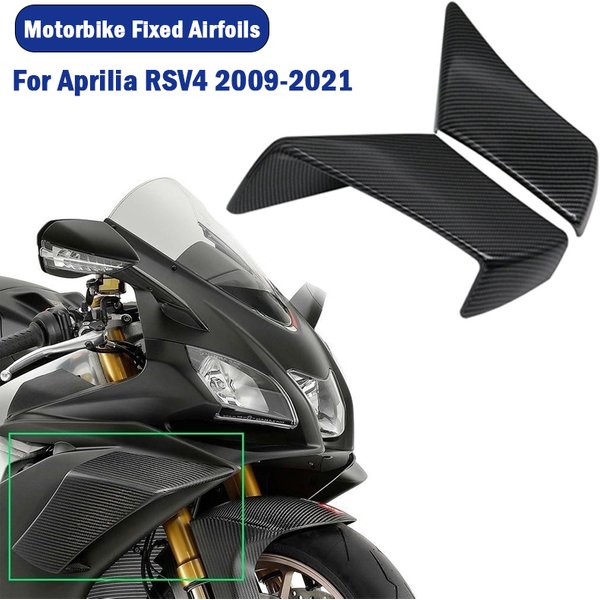 Für Aprilia RSV4 2009-2017 2018-2020 Motorrad ZubehörABS Carbon Faser Winglets Feste Wind Flügel Air Deflektoren verkleidung