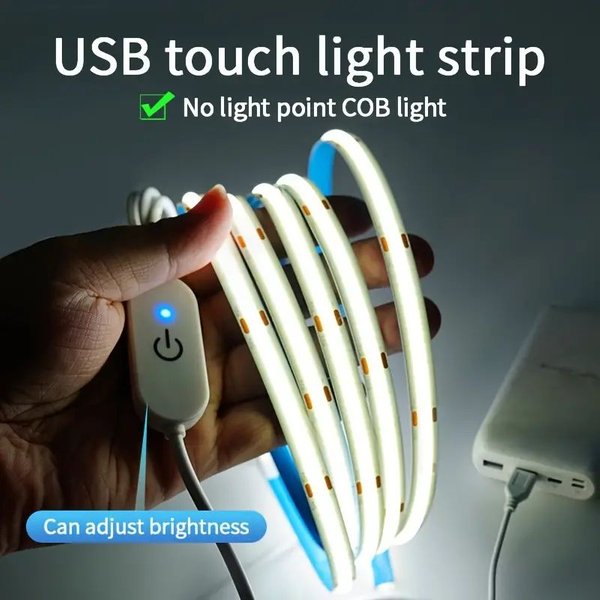 LED COB Licht Streifen Touch Dimmer Flexible Diode Band 5V USB Linear Innen Beleuchtung Lampe Zimmer DIY TV Spiegel hintergrundbeleuchtung Wand Dekor