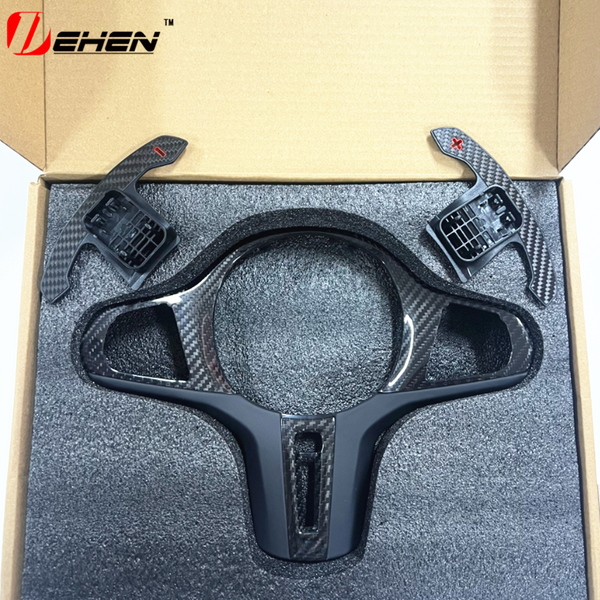 Kohlefaser-Lenkradverkleidung Dekorationsabdeckung Alcantara für BMW G20 G22 G26 G30 G32 G05 G06 G29 G01 G02 G11 G14 G29