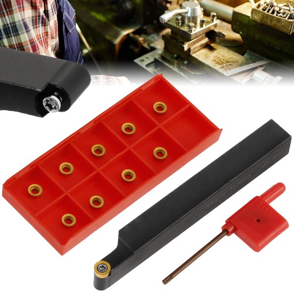 Porte-outil de tournage de 12mm, barre d'alésage, coupe-tour, tige de tournage, 10 pièces, Inserts en carbure, 1 clé SRACR1212H06 Indexable