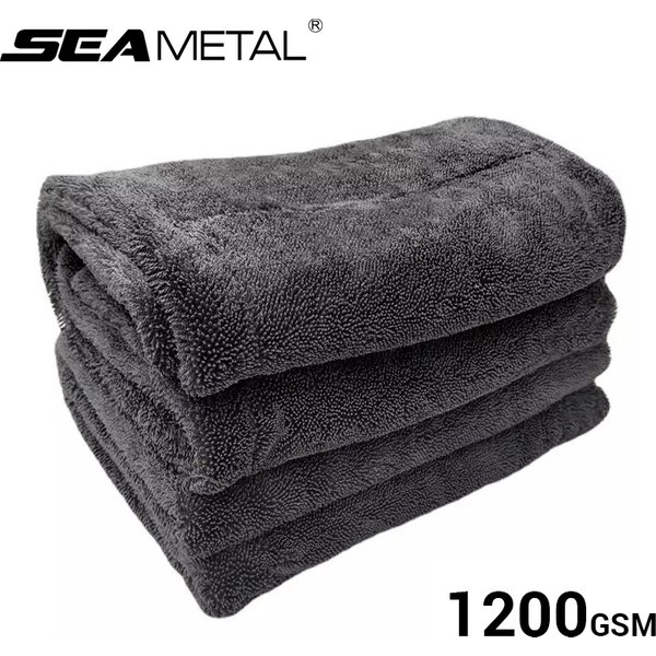 SEAMETAL Car Wash Towel 1200GSM Microfiber Double-Sided Ultra Absorbent Car Wash Cloth Cleaning Drying Towel Washing Accessories