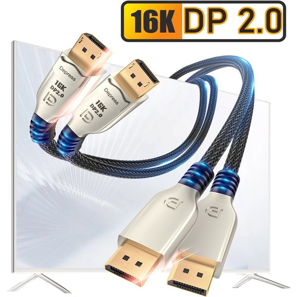144Hz DisplayPort cable 16K 8K DisplayPort 2.0 cable long Displayport cable 10M,7.5M,5M,3M DisplayPort 1.4 Monitor cable DP