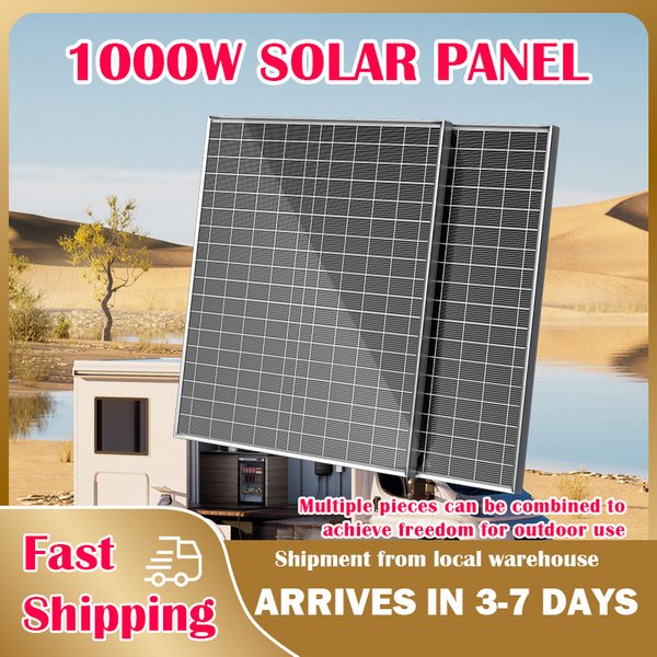 1000-W-Solarpanel, 2 Stück, monokristallines Photovoltaik-Panel, Versand aus Polen, Solarstrommodul für Wohnmobil, Camper, Camping, netzunabhängiges Laden von 12-V-/24-V-Batterien