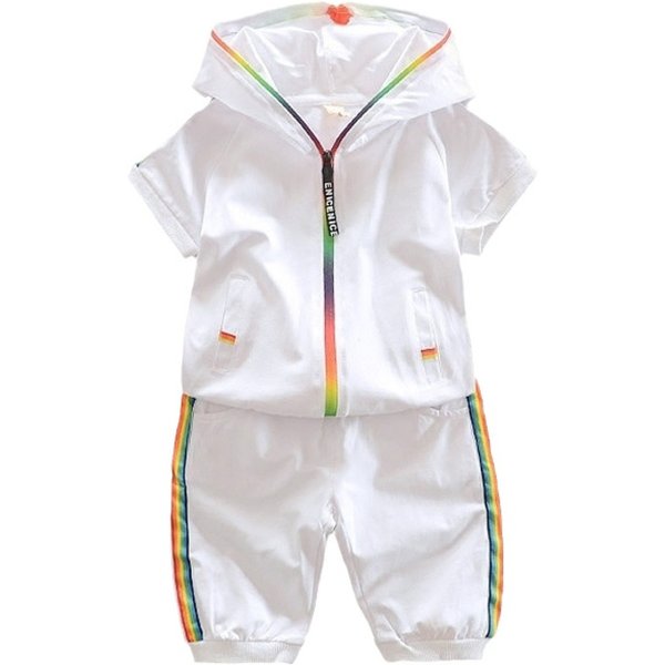 Vêtements d'été pour bébés filles et garçons, chemise à capuche et short à la mode, 2 pièces/ensembles, Costume décontracté pour tout-petits, survêtements pour enfants, nouvelle collection