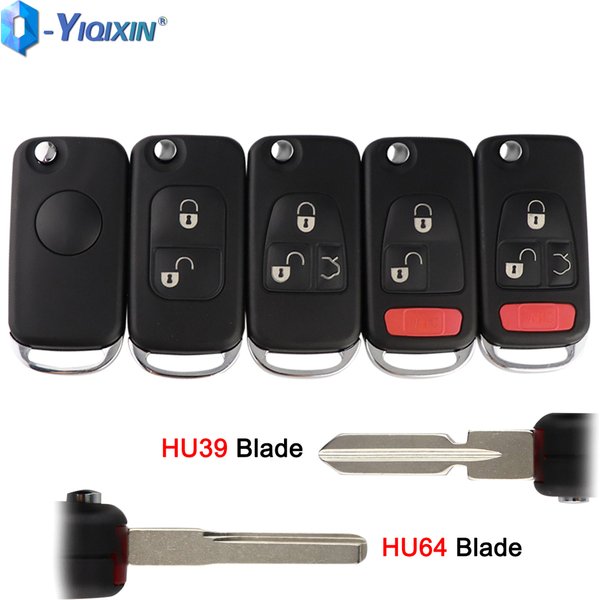 YIQfeat IN-Coque de clé pliante pour voiture, étui à distance à rabat, lame HU39 HU64, Mercedes Benz C E S ML SL ML55 Jas S500 SL500 W168 W124