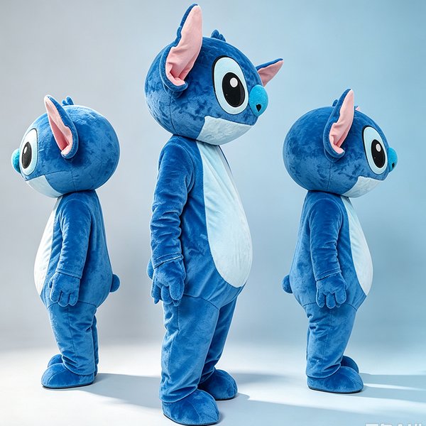 Costume de mascotte de luxe bleu Sti&tchs, personnage de dessin animé, publicitaire, déguisement fantaisie, animal, carnaval, fête d'anniversaire, costumes de cosplay pour adultes