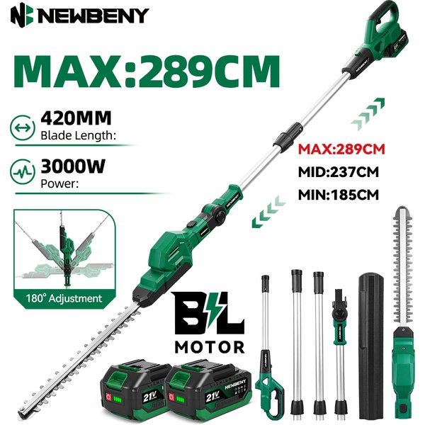 NewBeny 3000W Taille-haie électrique sans balais pour branches hautes, sécateur télescopique sans fil, outil électrique pour batterie Makita.