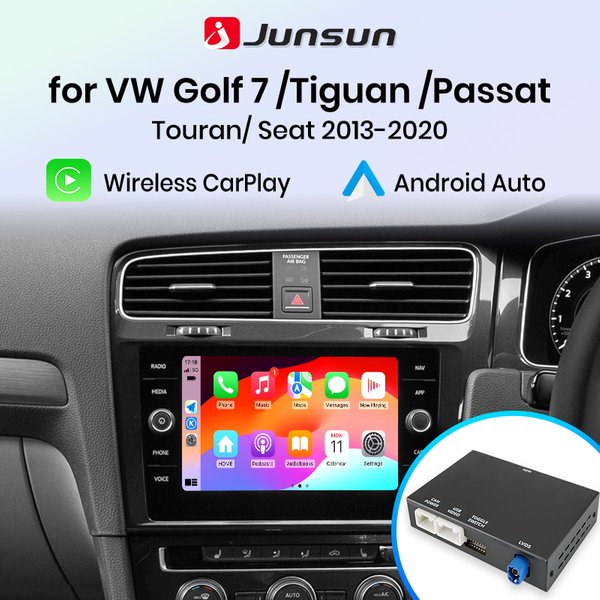 Junsun Wireless CarPlay Android Auto Interface Adapter für VW Volkswagen Skoda Octavia A5 Golf 7 Polo Passat MIB MIB2 System
