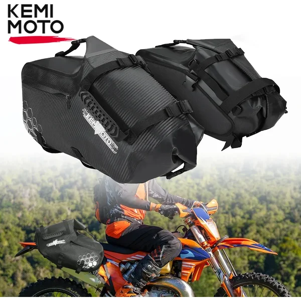 48L 28L 18L Motorrad Wasserdichte Satteltaschen PVC Outdoor Trocken Reise Gepäck Seitentasche für YZ450F WR250F CRF450R CRF300L KLR650