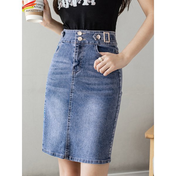 Herbst 2025, Plus Größe Rock Für Frauen Hohe Taille Große Größe Schlitz Schwarz Oder Blau Jeans Röcke Koreanische Mode Schlank Jupe Femme