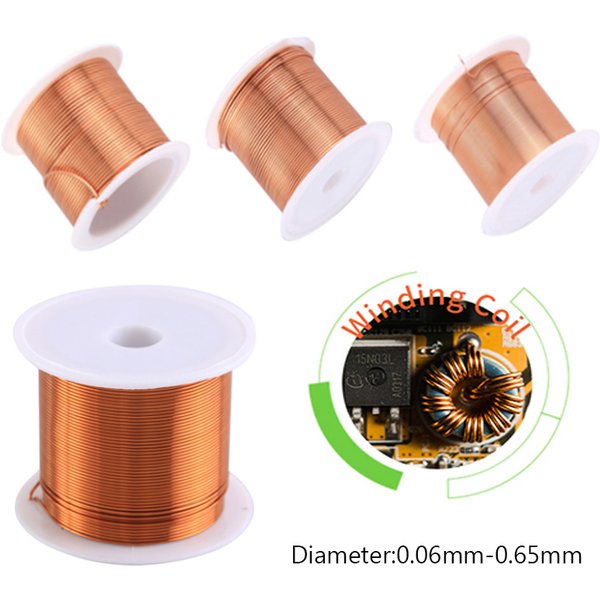 Fil de cuivre laqué 0,06 mm - 0,65 mm, câble en cuivre, fil électromagnétique, fil de cuivre émaillé, bobine de fil de cuivre