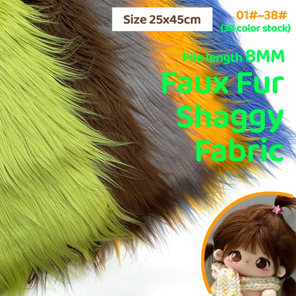 25x45cm 8cm Pile Faux Fur Fabric For Patchwork Sewing Material Doll Toy Beard Hair Diy Handmade Home Decoration Cosplay Fabric