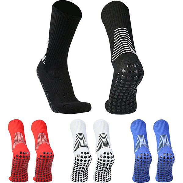 New Mens Womens Heel Shield Pattern Soccer Socks Sports Square Silicone Non-Slip Football Socks Calcetines Antideslizante Futbol