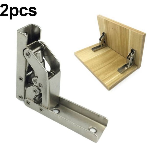 Charnières pliantes à 90 degrés, sans trous, supports de pieds de Table, charnière pliante à ressort plat à 90/180 degrés, 2 pièces/ensemble