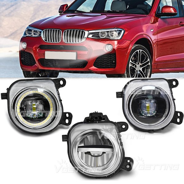 Car Fog Lamps For BMW X3 F25 X4 F26 X5 F15 X6 F16 2014 2015 2016 2017 2018 2019 LED Angel Eyes Headlight 63177317251 63177317252