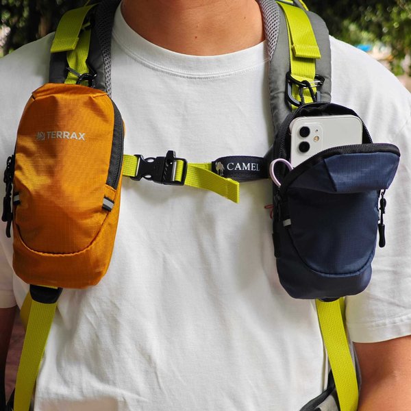 Torba na ramię outdoorowa, wielofunkcyjna torba do przechowywania na wędrówki, etui na butelkę z wodą i telefon, regulowany, rozszerzalny plecak na kemping, wędrówki i sporty.