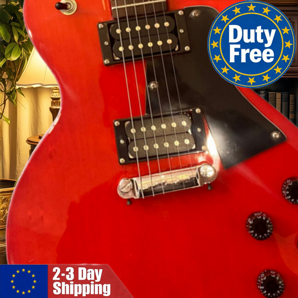 Sofort lieferbare deutsche Rockgitarre mit Palisanderhals, HH-Tonabnehmern, fester Brücke und 6 Saiten für Musikliebhaber