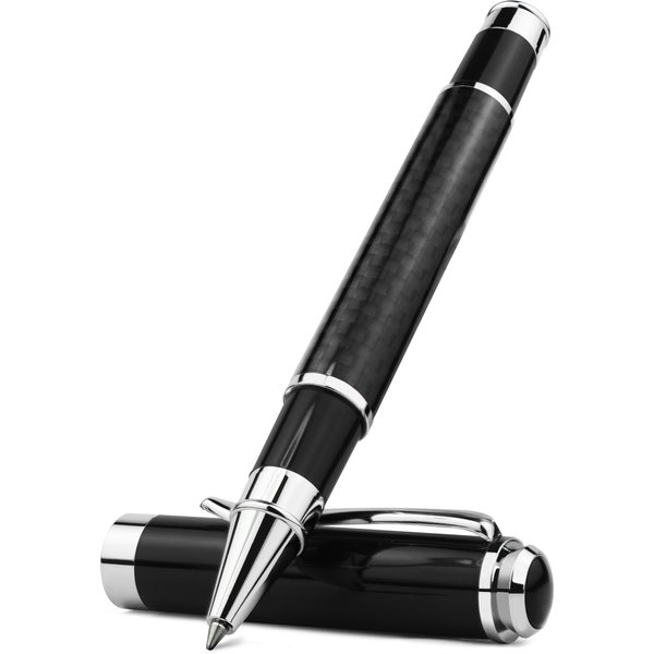 STONEGO Carbon Fiber Signature Pen, Premium Metal Gel Ink Pens Micro Point 0.5mm Black Ink Smooth Writing Ball Pen