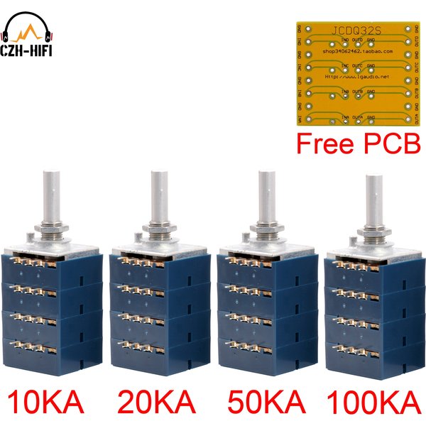 Original Japan ALPS 27 types 4 Channel Attenuator Potentiometer Volume Control for Vintage Audio Amplifier Sound DIY