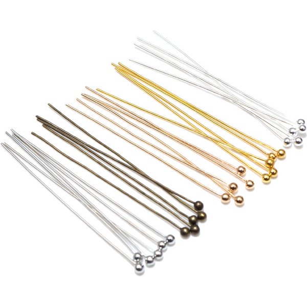 Épingles à tête sphérique en métal, 200 pièces/lot, diamètre 0.5mm, 16, 20, 25, 30, 40, 45, 50mm