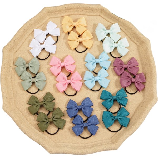 20/40/50 Pcs 2" Grosgrain Ribbon Pigtail Hair Bows Elastic Hair Ties Hair Bands Holders Hair Accessories for Baby Girls Infants