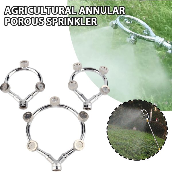 Buse de pulvérisation agricole, buse annulaire multifonctionnelle en acier inoxydable, buse d'atomisation ronde de jardin à 3/5 têtes